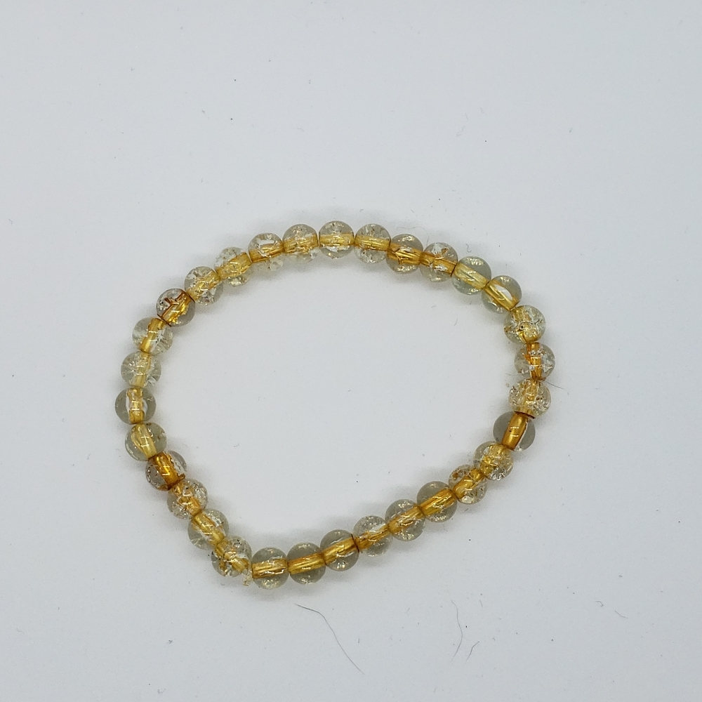 Yellow Crackle Stretchy Bracelet. Item 116.